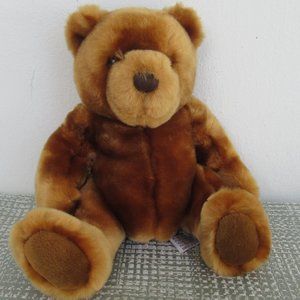 Greek Velvets Fluffy Teddy Bear Plush 11" Stuffed Toy Brown